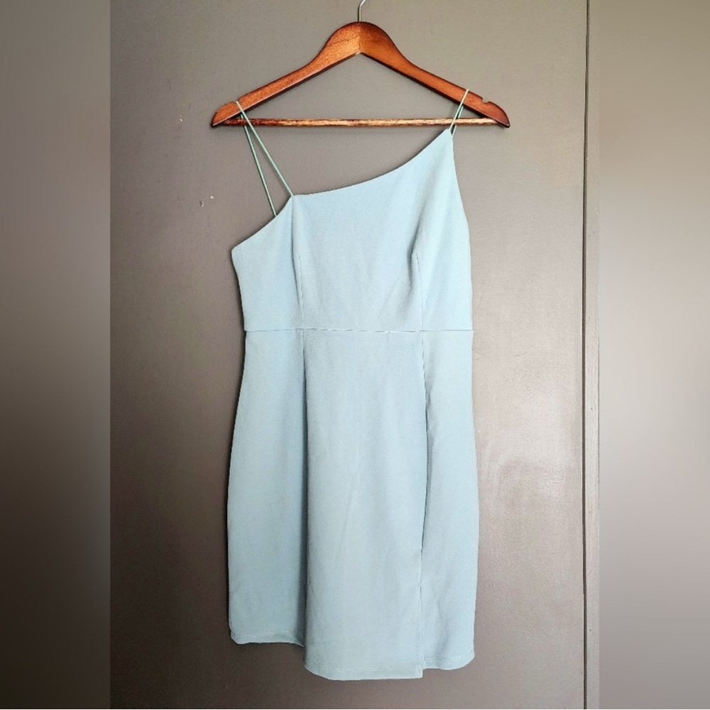 Hello Molly Blue Asymmetrical Cut Out Mini Dress - Picture 4 of 12